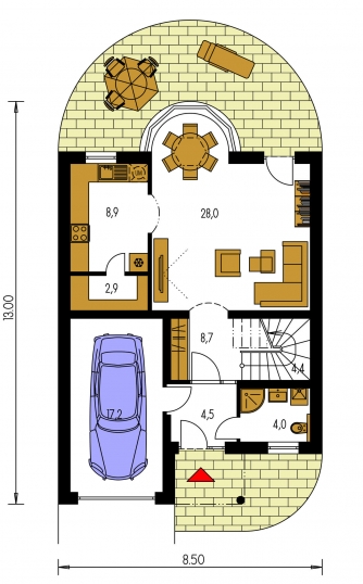Mirror image | Floor plan of ground floor - MILENIUM 228